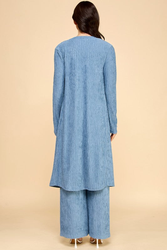 HK3PCS-SET CRINKLE CARDIGAN 3-PIECE SET
