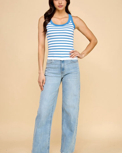PT012S STRIPE RACERBACK TANK TOP