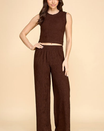 HK502X PLUS SIZE CRINKLE 2-PIECE SET