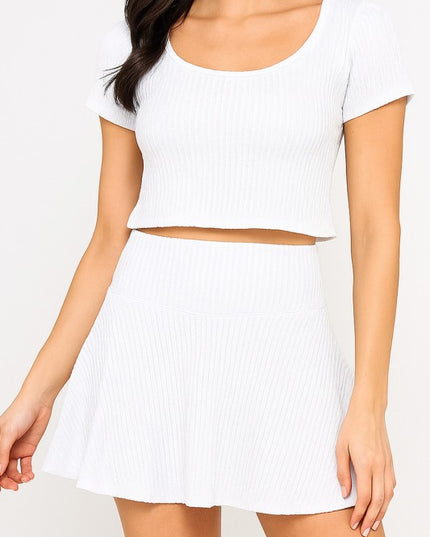 HKS104 CRINKLE SKORT SET