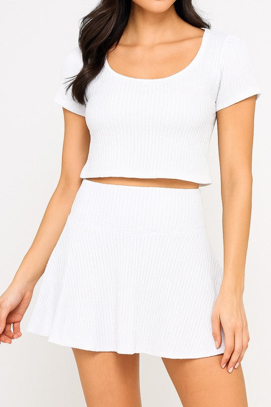 HKS104 CRINKLE SKORT SET