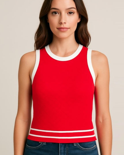NT501 CONTRAST CROP TANK TOP