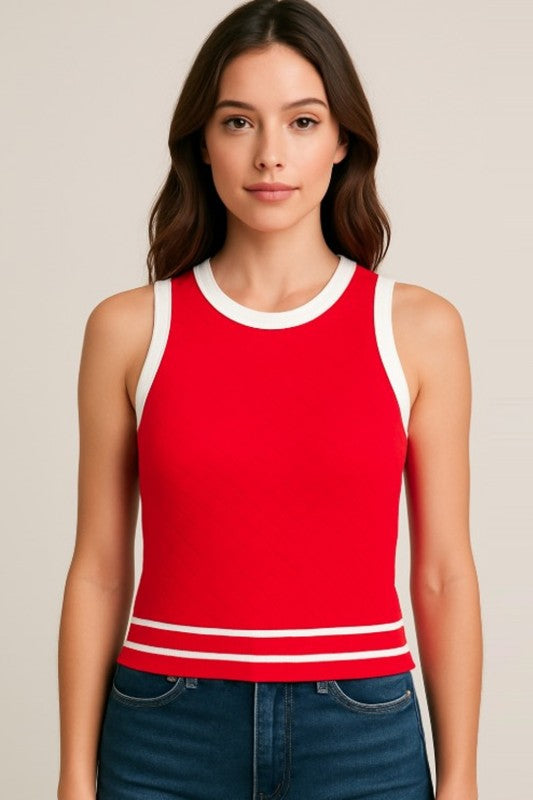 NT501 CONTRAST CROP TANK TOP