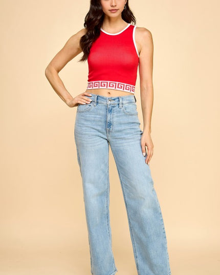 PT002 PRINT CROP TANK TOP