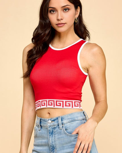PT002 PRINT CROP TANK TOP