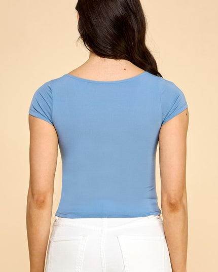 DLT23 CREPE SCOOP NECK TOP