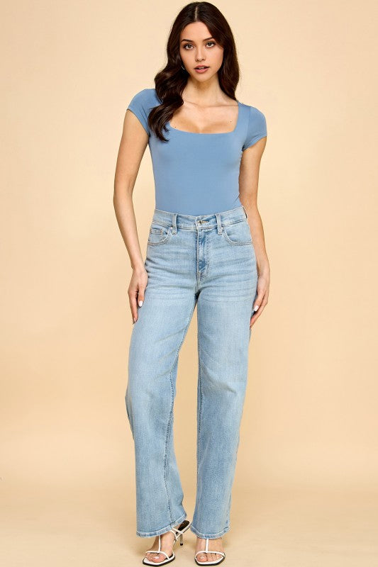 BST24 SQUARE NECK SHORT SLEEVE BODYSUITS