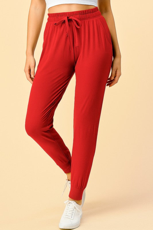 JK-SOLID DRAWSTRING SOLID JOGGERS