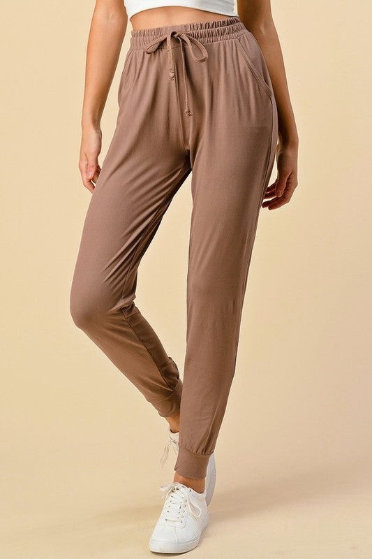 JK-SOLID DRAWSTRING SOLID JOGGERS