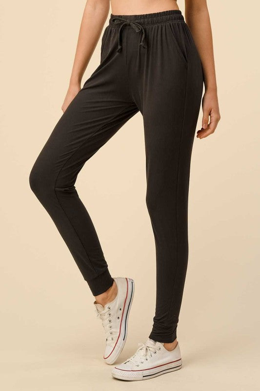 JK-SOLID DRAWSTRING SOLID JOGGERS