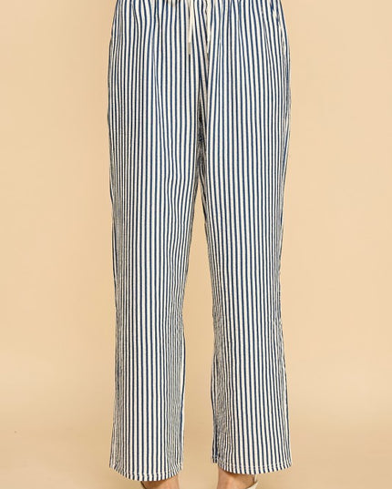 PC17X PLUS SIZE STRIPE STRAIGHT LEG PANTS