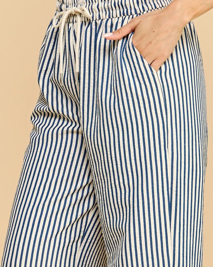 PC17X PLUS SIZE STRIPE STRAIGHT LEG PANTS