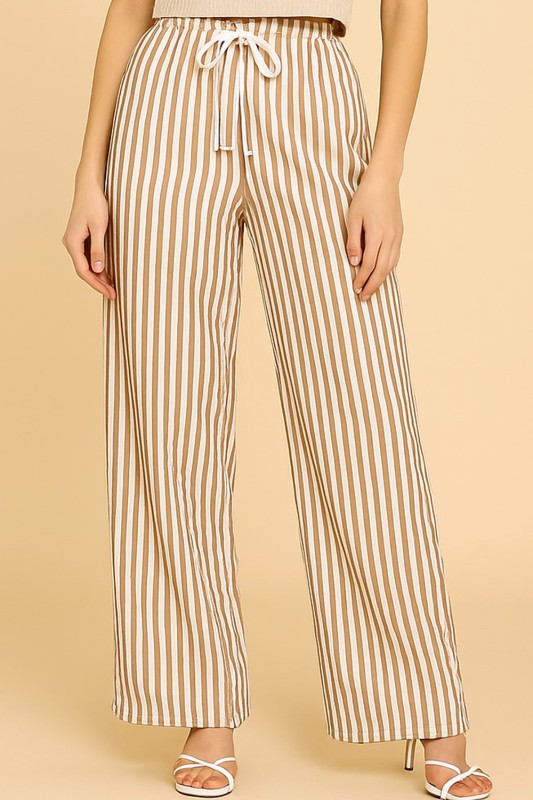 PC17X PLUS SIZE STRIPE STRAIGHT LEG PANTS