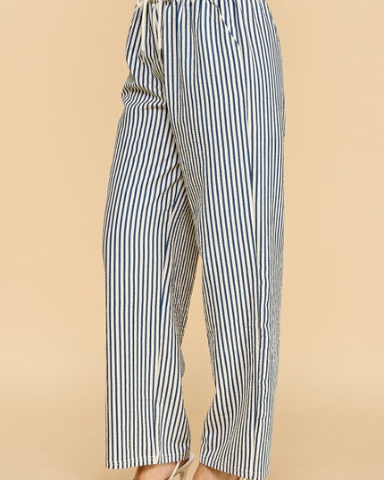 PC17X PLUS SIZE STRIPE STRAIGHT LEG PANTS