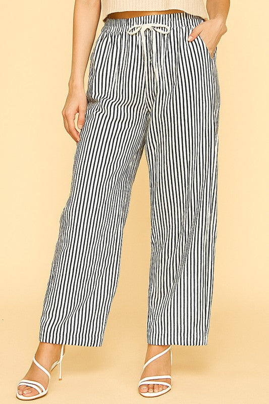 PC17X PLUS SIZE STRIPE STRAIGHT LEG PANTS