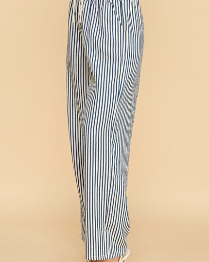 PC17X PLUS SIZE STRIPE STRAIGHT LEG PANTS