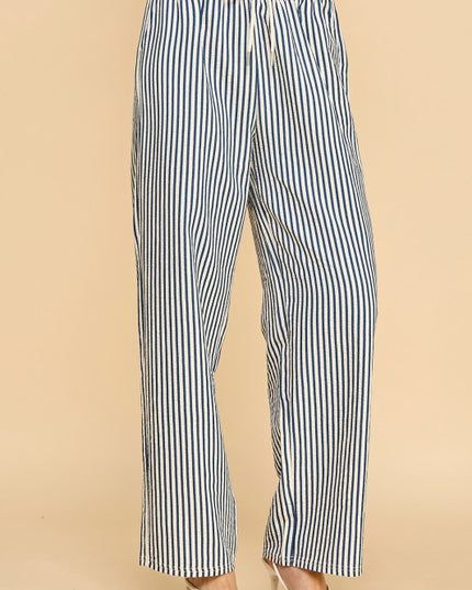 PC17X PLUS SIZE STRIPE STRAIGHT LEG PANTS