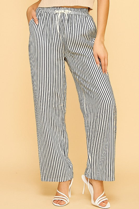 PC17X PLUS SIZE STRIPE STRAIGHT LEG PANTS