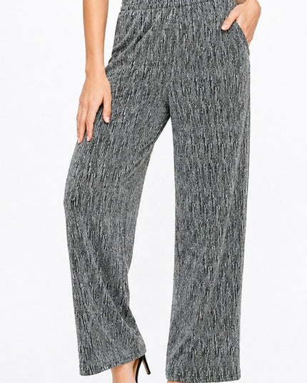 MSP529 Metallic Straight Leg Pants – Pocket Detail Party Pants