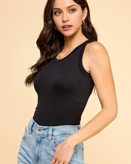 BST51 Scoop Neck Bodysuit – Fitted Stretch Basic Top