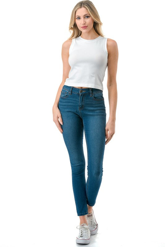HX18X PLUS SIZE SOLID SEAMLESS CROP TANK TOP