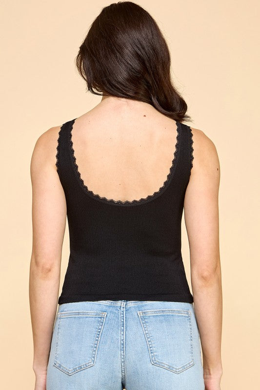 PT25 EDGE LACE TRIM TANK TOP