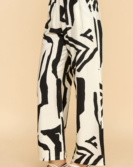 Plus Size Wide Leg Pants – Unique Print Draped Style