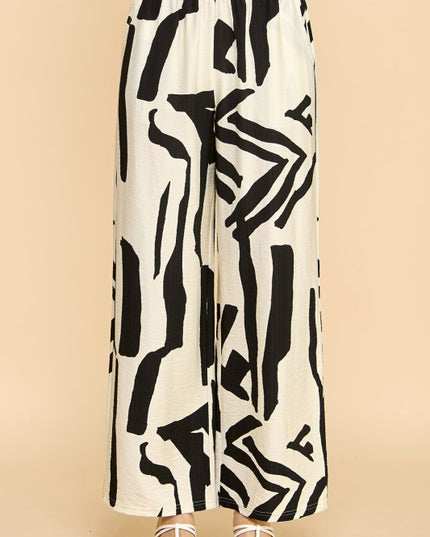 Plus Size Wide Leg Pants – Unique Print Draped Style
