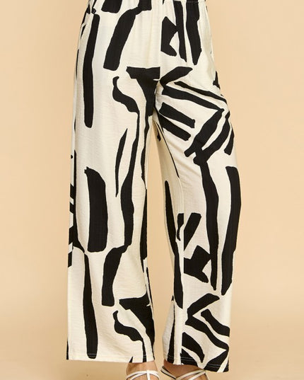 Plus Size Wide Leg Pants – Unique Print Draped Style