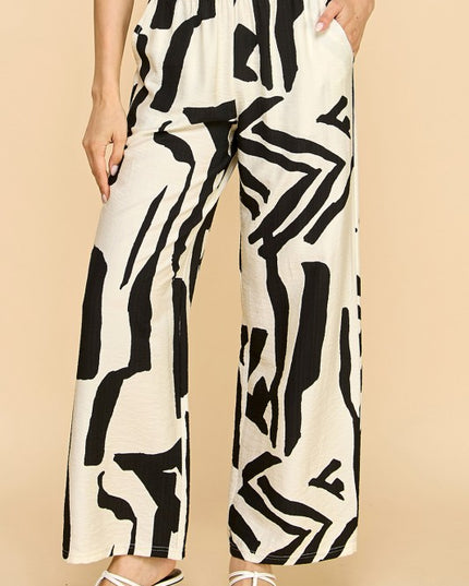 Plus Size Wide Leg Pants – Unique Print Draped Style