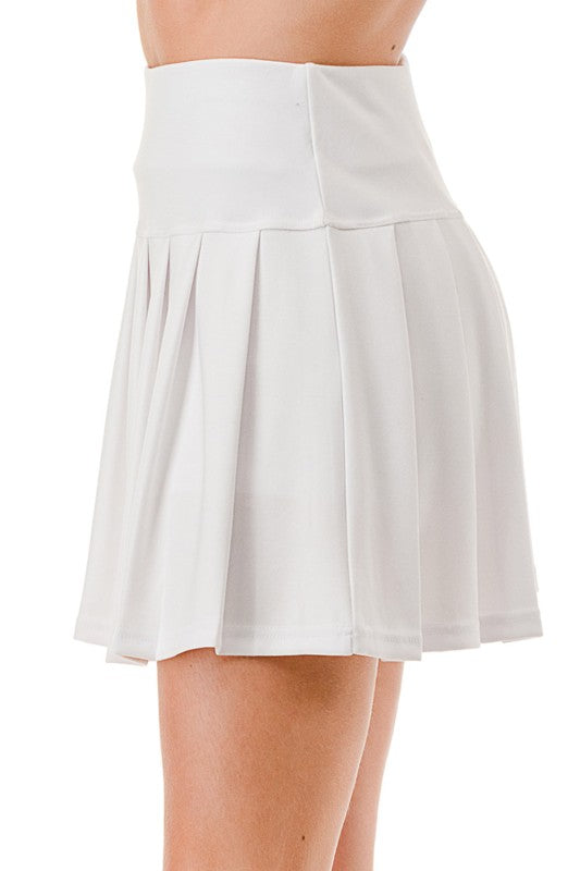 SCU15 Stretch Pleated Skort – High Rise Style