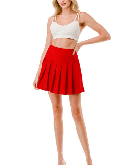 SCU15 Stretch Pleated Skort – High Rise Style