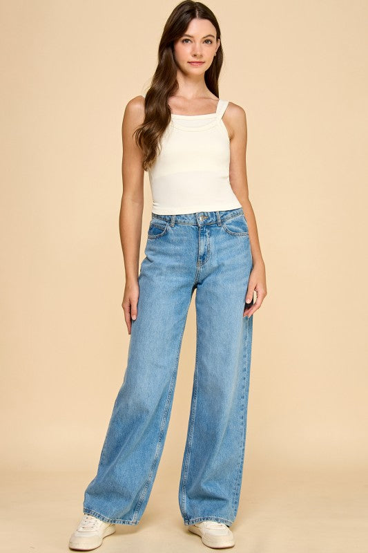 PT32 RIBBED DOUBLE LAYER CROP TANK TOP
