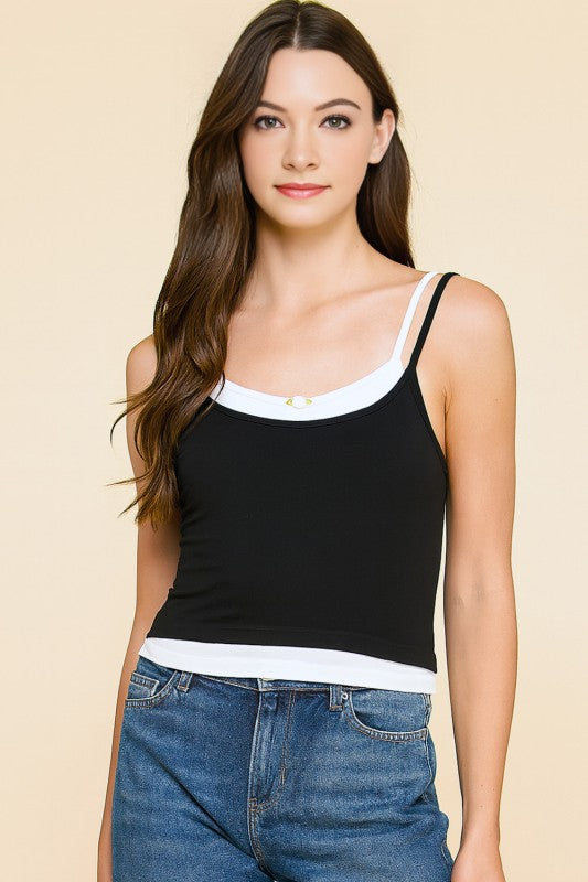 PT37 DOUBLE LAYER CAMI TANK TOP