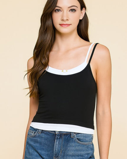 PT37 DOUBLE LAYER CAMI TANK TOP