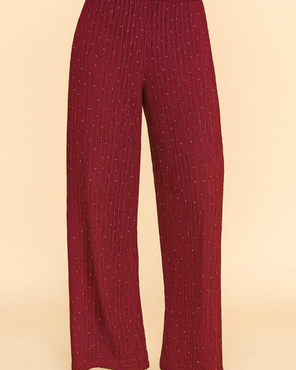 HKG07 RHINESTONE CRINKLE LOUNGEWEAR PANTS