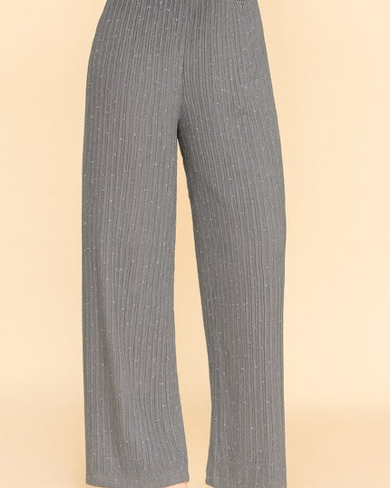 HKG07 RHINESTONE CRINKLE LOUNGEWEAR PANTS