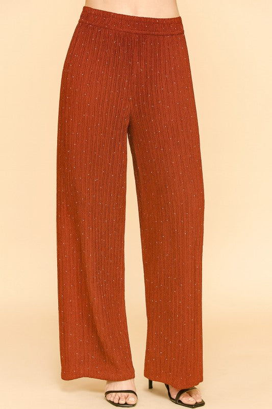 HKG07 RHINESTONE CRINKLE LOUNGEWEAR PANTS