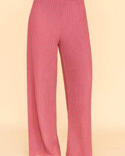 HKG07 RHINESTONE CRINKLE LOUNGEWEAR PANTS