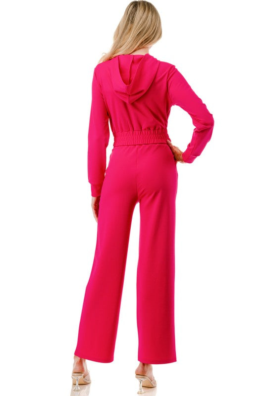 YS107 YOGA FABRIC HOODIE JACKET & PANT SET
