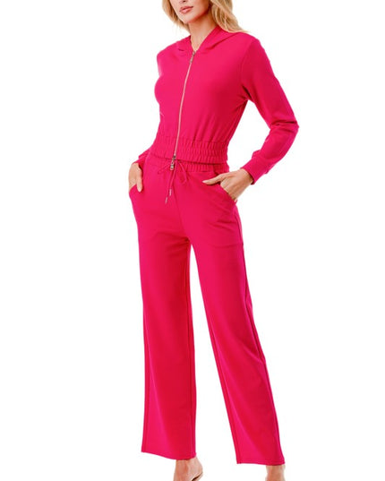 YS107 YOGA FABRIC HOODIE JACKET & PANT SET