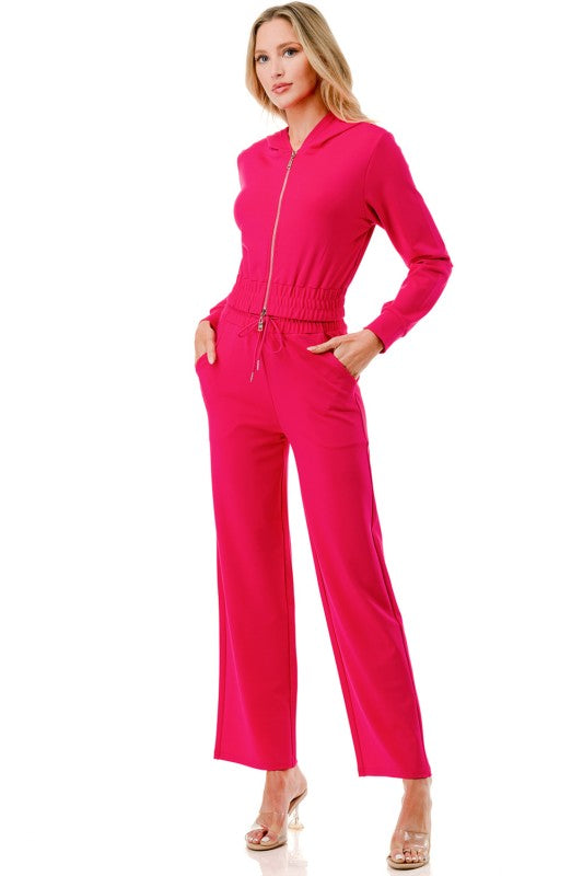 YS107 YOGA FABRIC HOODIE JACKET & PANT SET