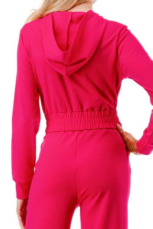 YS107 YOGA FABRIC HOODIE JACKET & PANT SET