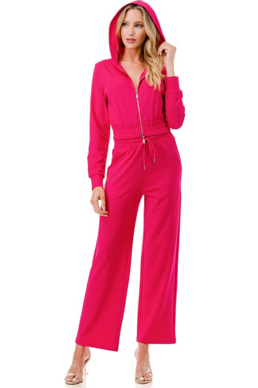 YS107 YOGA FABRIC HOODIE JACKET & PANT SET