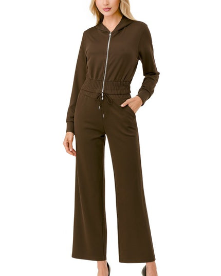 YS107 YOGA FABRIC HOODIE JACKET & PANT SET
