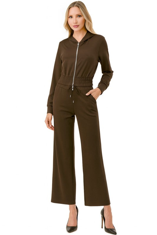YS107 YOGA FABRIC HOODIE JACKET & PANT SET
