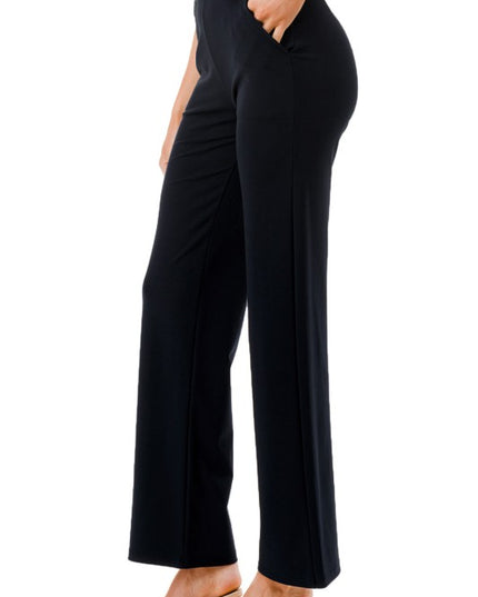 SCUF60SX-PLUS PLUS SIZE STRETCH SCUBA STRAIGHT PANTS WITH FUR