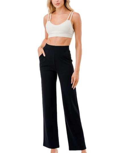 SCUF60SX-PLUS PLUS SIZE STRETCH SCUBA STRAIGHT PANTS WITH FUR
