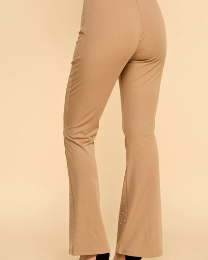 Y0426BS YOGA BELL BOTTOMS PANTS WITH RHINESTONE