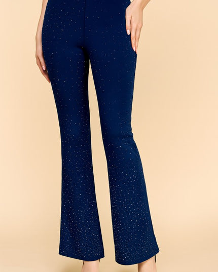 Y0426BS YOGA BELL BOTTOMS PANTS WITH RHINESTONE